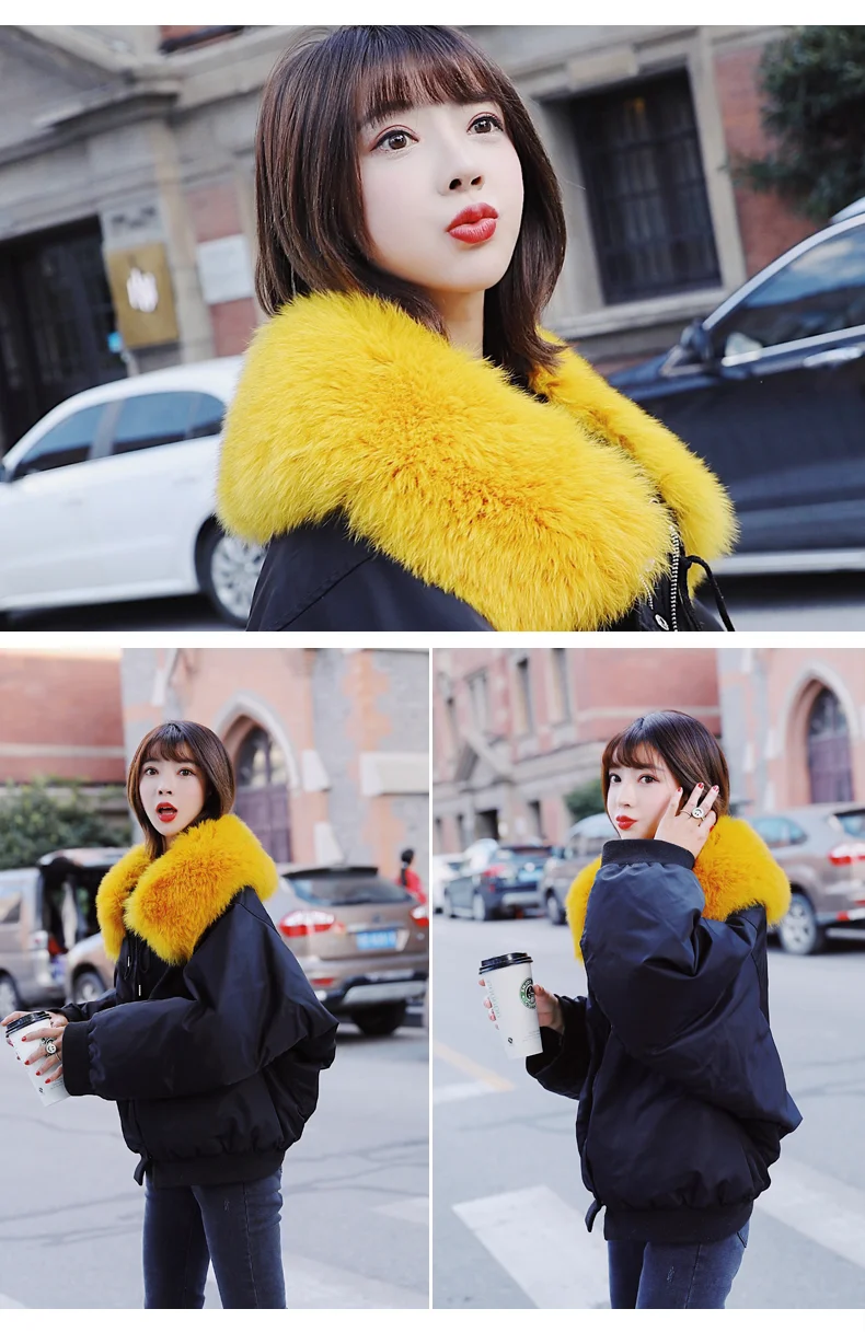 Korea winter woman duck down coat short jacket for ladies bat sleeves with fox fur collar grey white black green big size