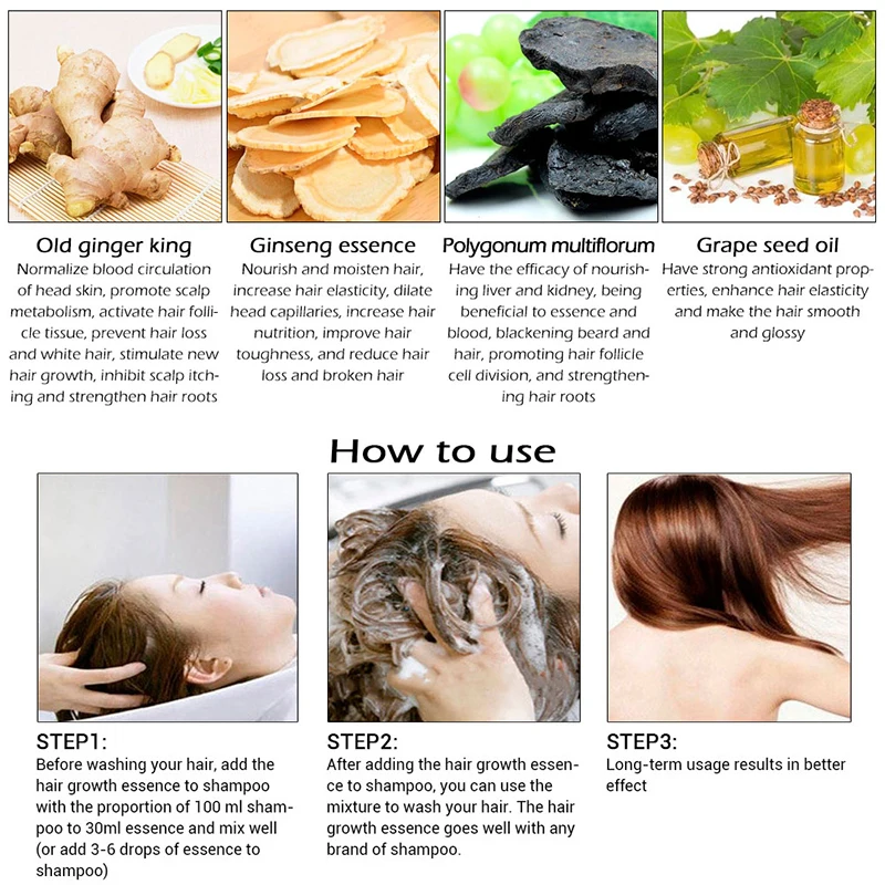 Сыворотка для роста волос Andrea травяное Кератиновое масло жидкость выпадения