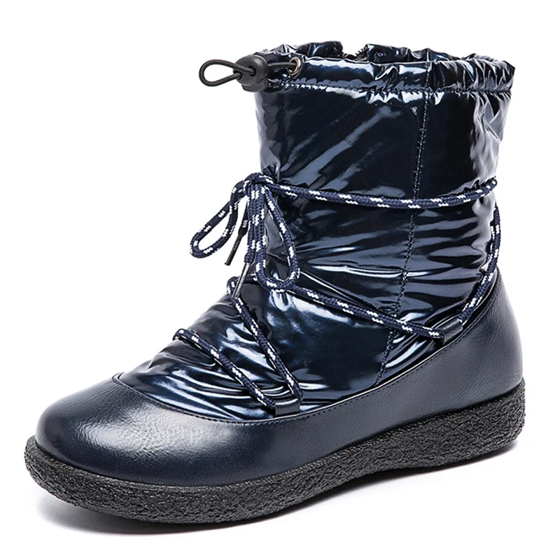 Женские ботинки водонепроницаемая зимняя обувь женские зимние на низком каблуке
