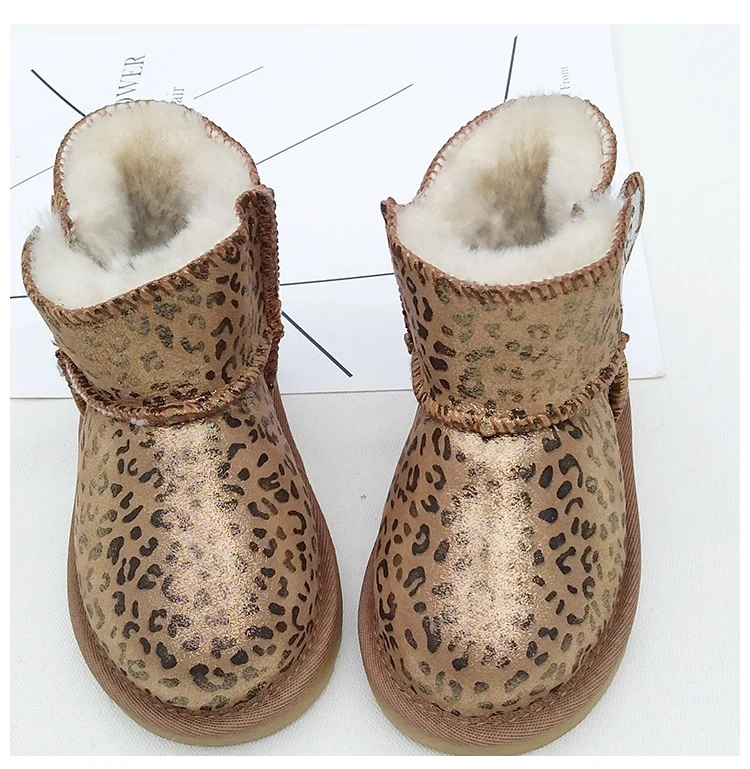 Baby Girls Snow Boots Winter Australia Warm Sheep Skin Leather Fur Baby Botas Waterproof Infant Boot Boys Bootie Shoes Non-slip