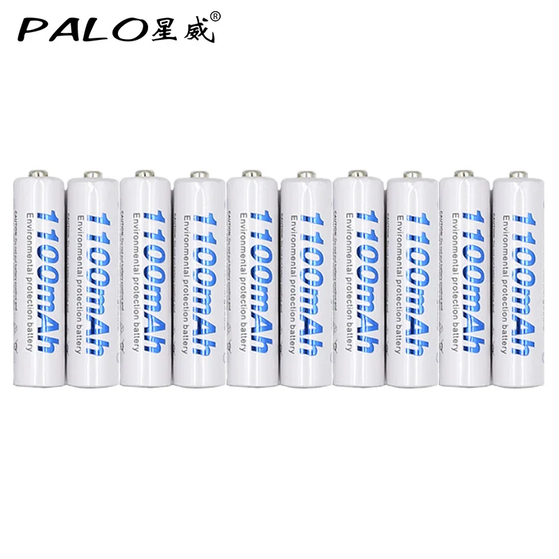 10 pcs 10 шт PALO 1,2 v AAA 3A NIMH 1100mah AAA аккумуляторная батарея aaa Batteria Перезаряжаемые Ni-MH батареи аккумуляторная батарея - Цвет: 10 pcs