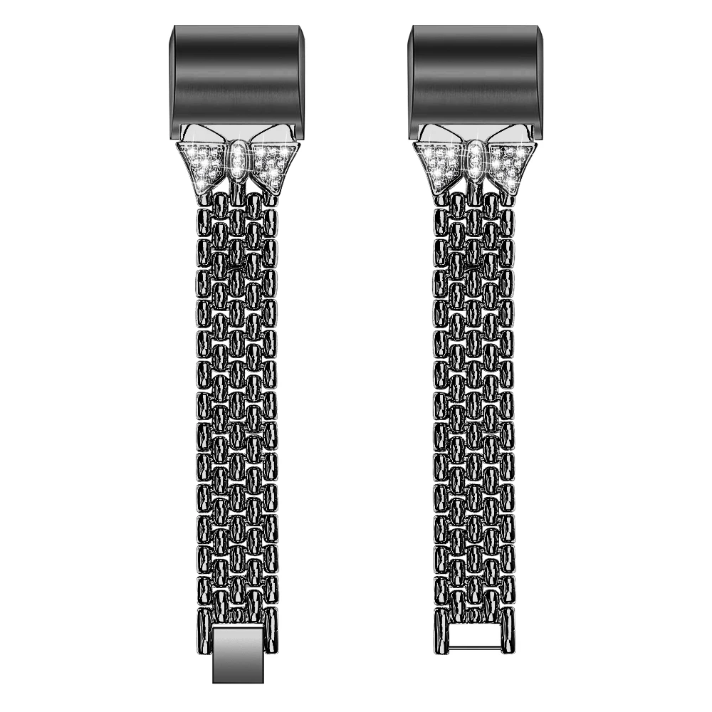 OULUCCI, Женский металлический ремешок из нержавеющей стали, для браслета FitBit charge 2, браслет, ремешок для часов, подходит для зарядки, 3 полосы