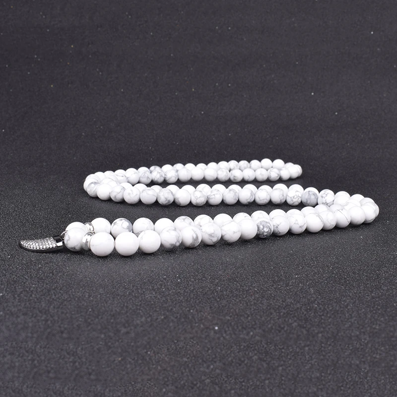 Модное ожерелье 108 Mala Beads женские натуральные белые бирюзы медитация Йога рейки