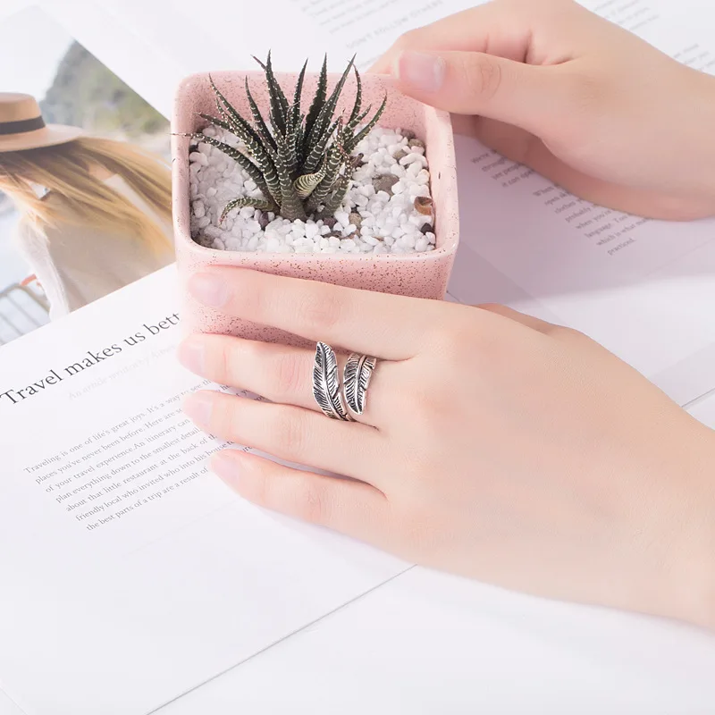 Yungqi новые модные антикварные открытые кольца с листьями для женщин нежное