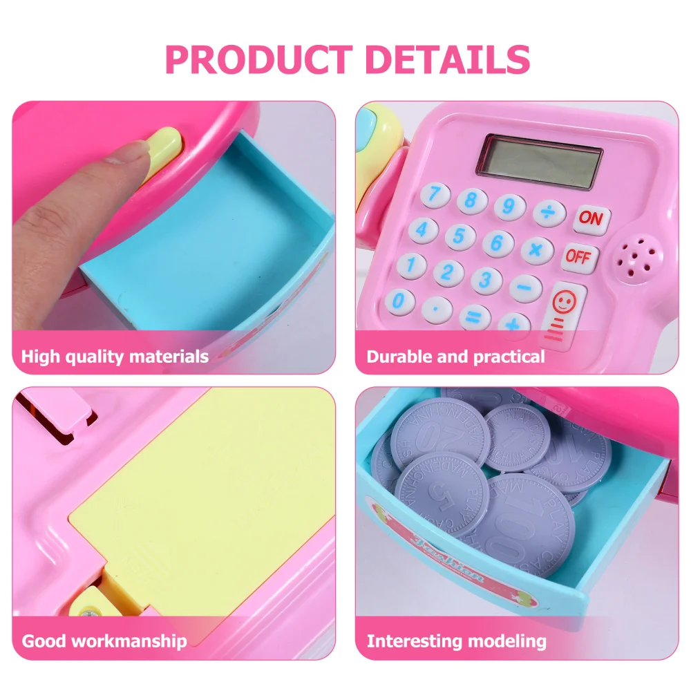 

1 Set Electric Cash Register Pretend Play Educational without Battery
