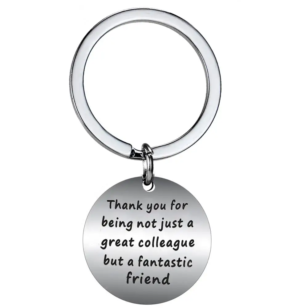 

12PC Thank You For Being Not Just A Great Colleague But A Fantastic Friend Keyrings Stainless Steel Charm Keychains Friends Gift