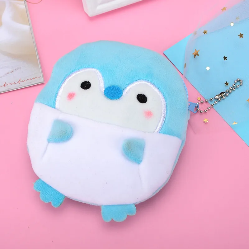 

Girls Zipper Mini Bag Children's Gift Penguin Plush Coin Purse Cartoon Animal Keychain Bag Headphone Bag Toy Birthday Gift Lady