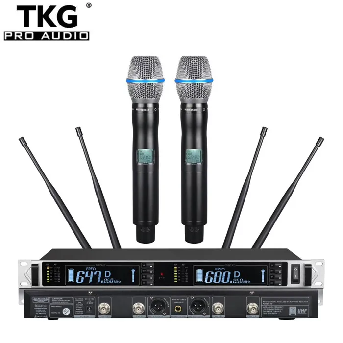Профессиональный беспроводной микрофон TKG TURE divity 640 690 МГц двухканальный uhf с
