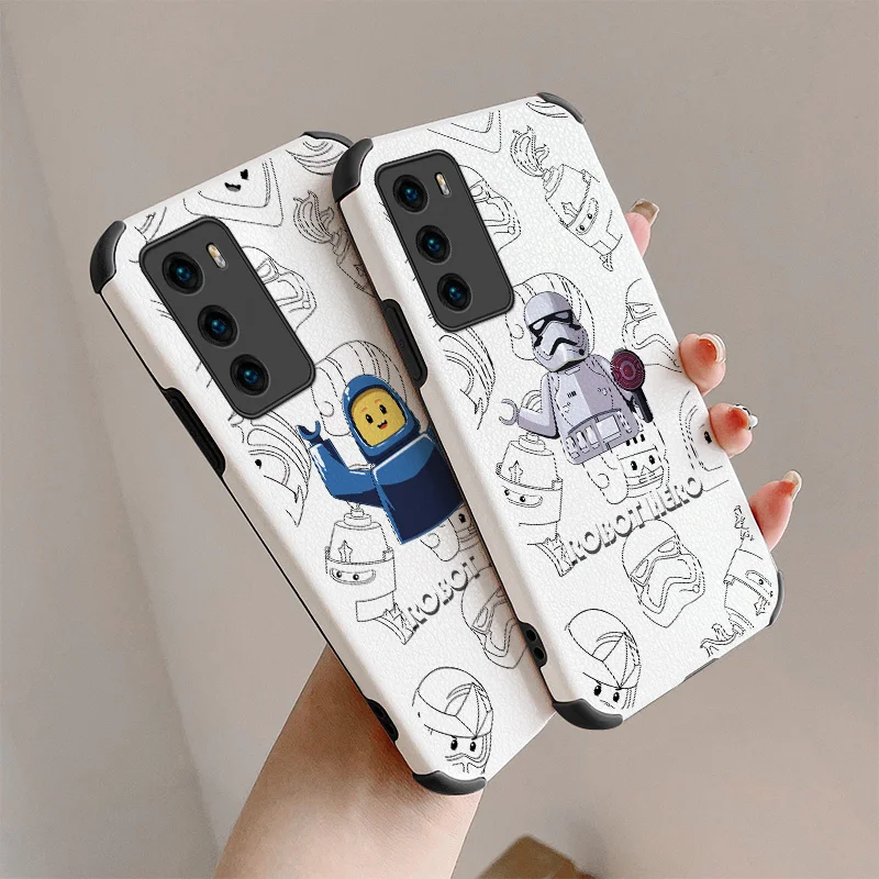 

Combat Robot Phone Case For Huawei P40 P30 P20 Pro Lite Mate 40 30 20 Pro lite 20X Y7a P Smart 2021 Lambskin Phone Cover