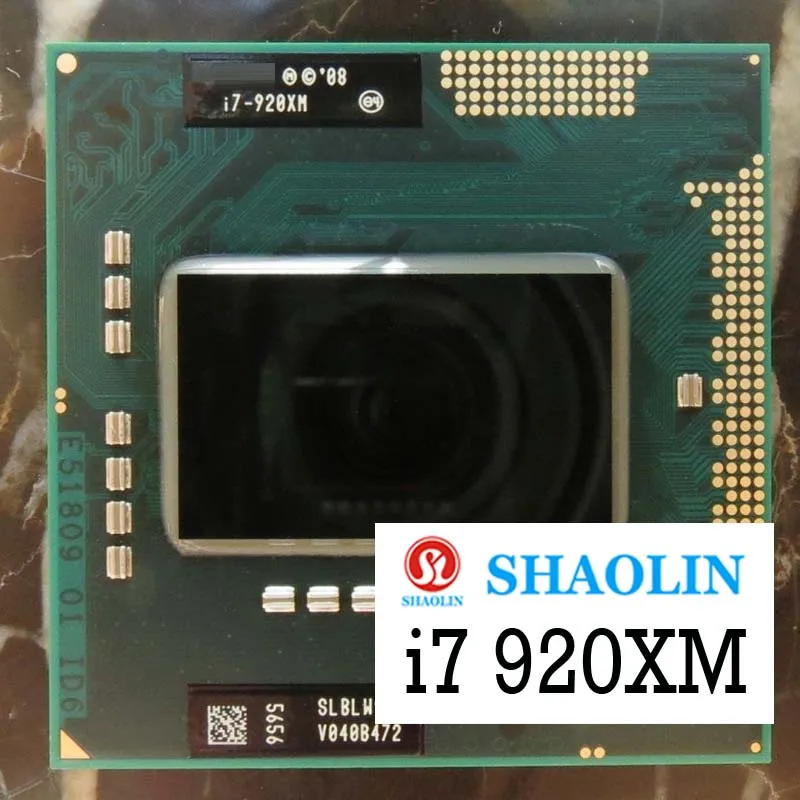 Процессор i7-920XM i7 920XM 2 0 ГГц четырехъядерный восьмипотоковый 8 Мб 55 Вт Разъем G1/rPGA988A