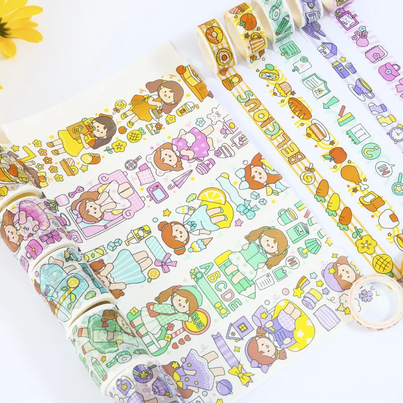 

Vashi Tape Hand Tent Sticker Sealing Sticker Decorative Tape Stationery Lovely Girl
