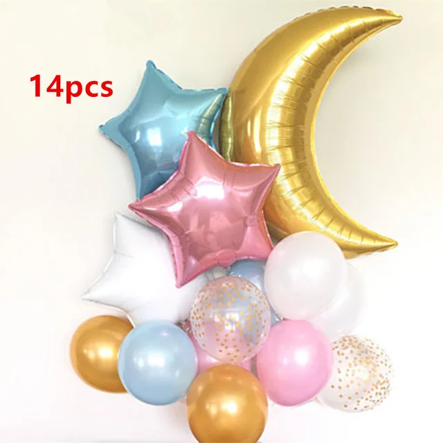 1 комплект 36 дюймов серебряное Золотое розовое Луна Фольга воздушные шары на день
