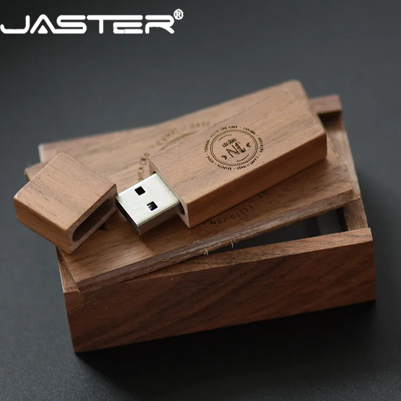 Деревянный USB флеш накопитель JASTER (бесплатный логотип на заказ) с логотипом