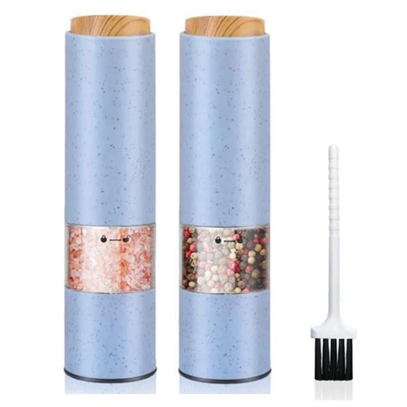 

2 Pcs Electric Salt Pepper Grinder,Electric Ceramic Burr Mill for Herb/Pepper/Spice,Adjustable Grinding Gadgets