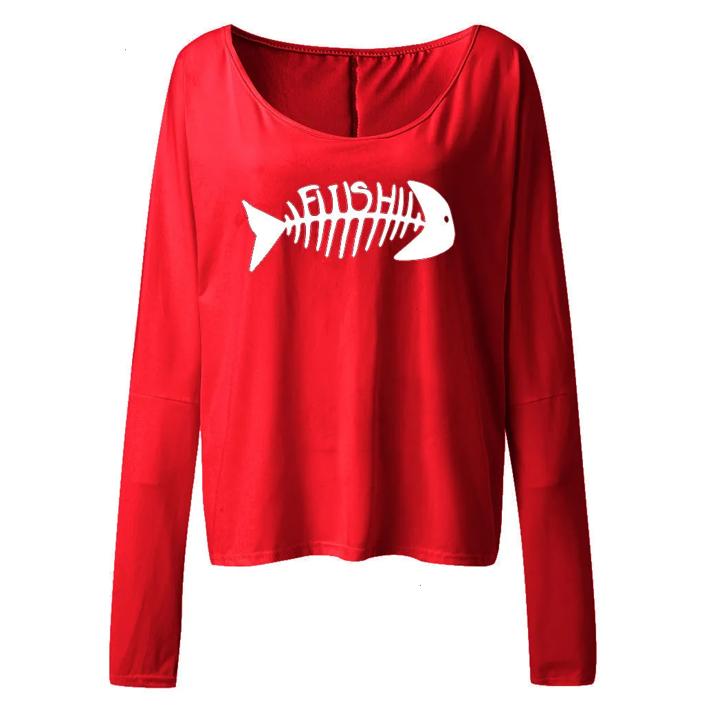 Для женщин осенняя футболка рыбья кость и принтом рубашки для мальчиков с