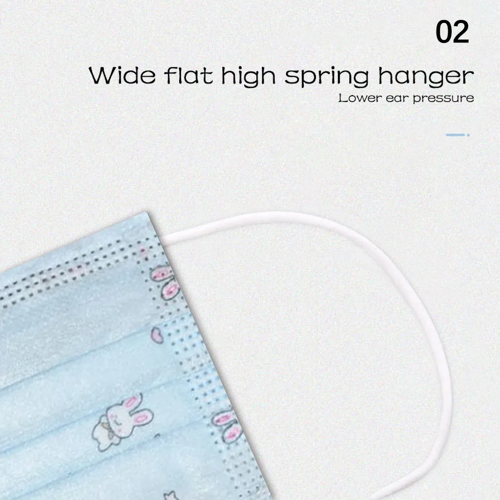 10 шт. детские одноразовые Защитная маска для лица девочек Kawaii с принтом милого