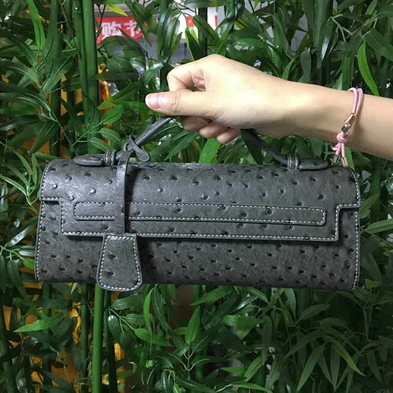 Сумка-клатч женская из кожи под змеиную кожу длинная заказ страусиная сумка |