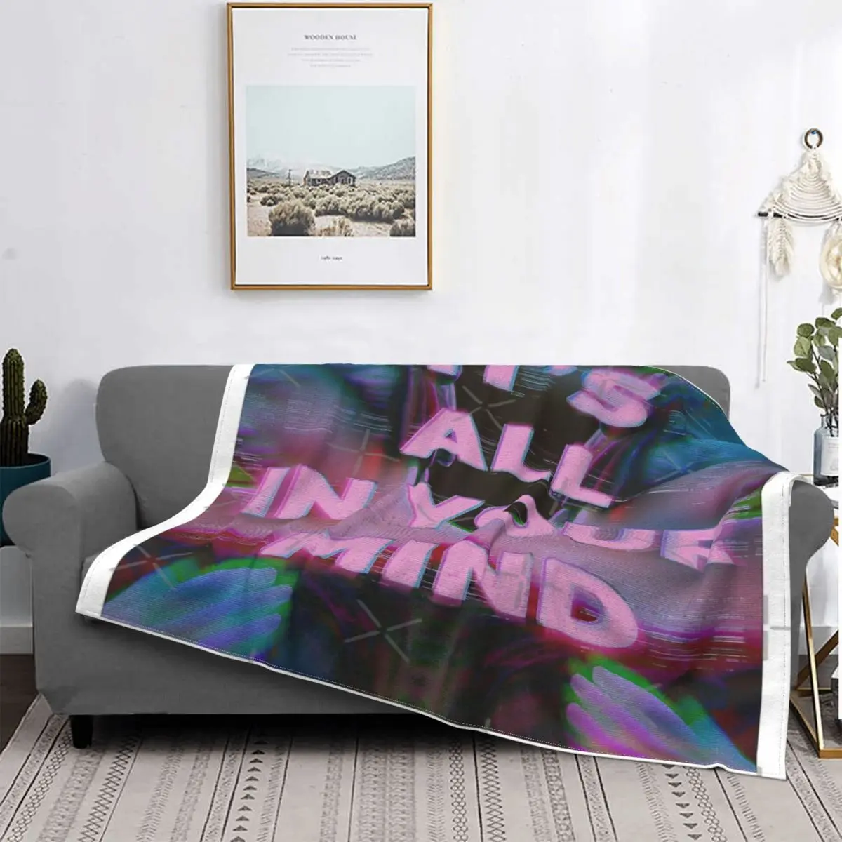 

Es Todo en tu mente, 1 manta, colcha para cama, mantas a cuadros para sofá, Sudadera con capucha, manta para cama