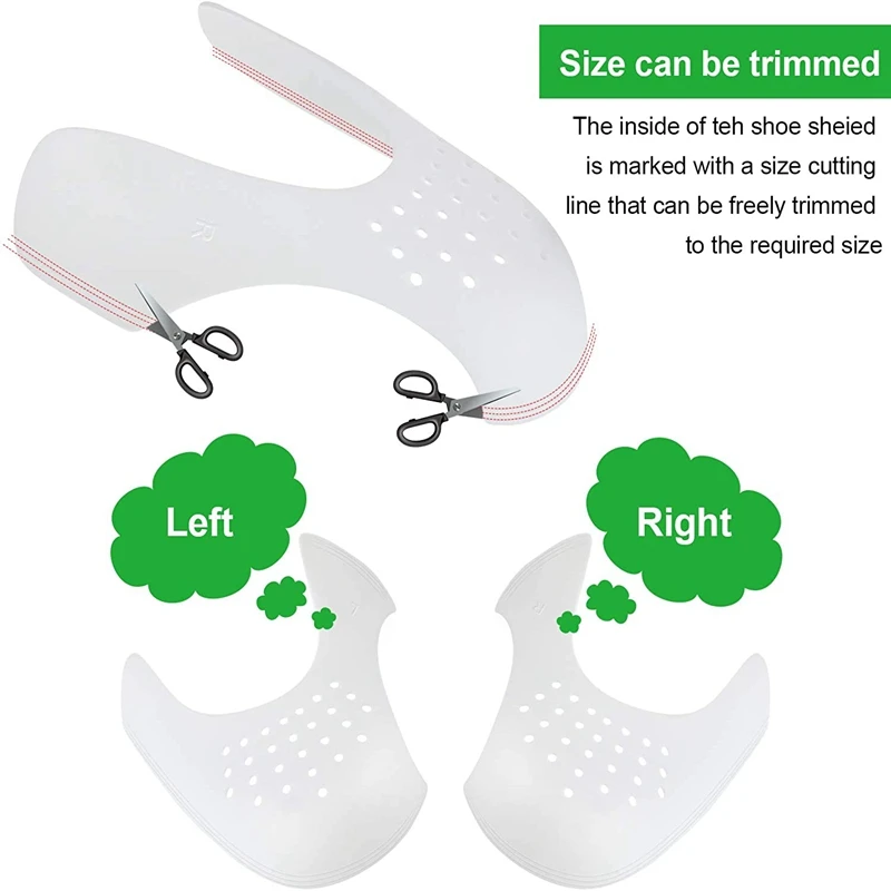 Anti Crease Shoe Head Protector for Casual Sneaker Anti Wrinkle Shoe Toe Caps Support Stretcher Expander Shoes Protection 1Pair