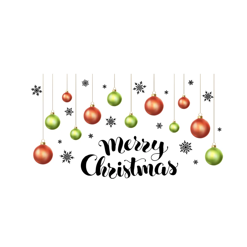 Счастливого Рождества цветные стеклянные шары снежинки счастливый новый год