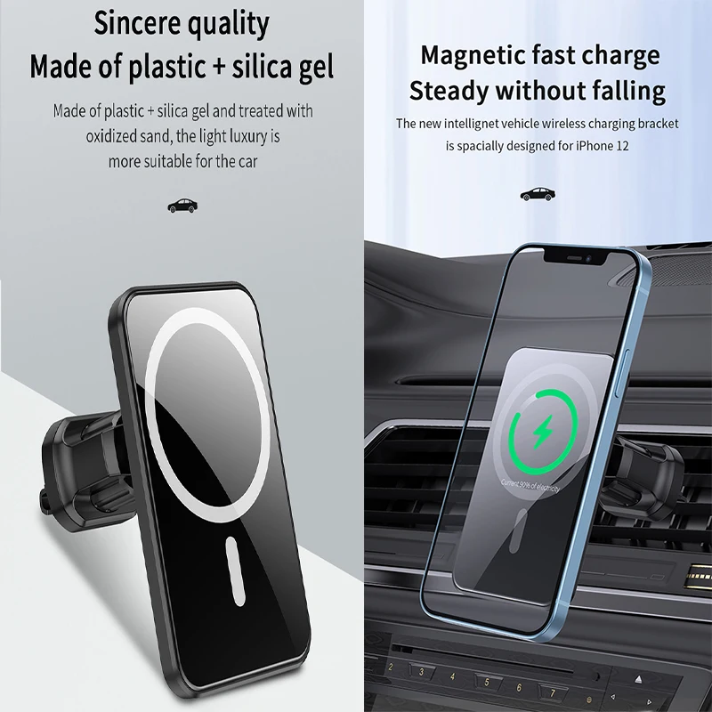 

New 15W Wireless Magnetic Charger for Iphone 12 Pro Max 12 Mini Fast Charging Air Vent Mount Magnet Adsorbable Phone Car Holder