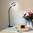 Ночники Sanmusion гибкие для спальни, 3,7 В постоянного тока, питание от usb, зарядное устройство для ноутбука, ночники с регулируемой яркостью, лампы с зажимом для управления изголовьем кровати