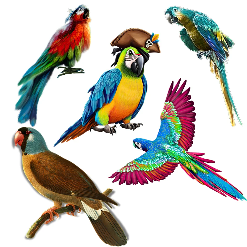 

Three Ratels QCF162 Lively hand painted watercolor Parrot wall sticker for home decoration toilet Decal