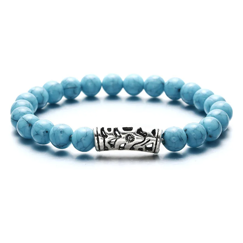 Женские и мужские браслеты ручной работы очаровательные каменные бусины круглые