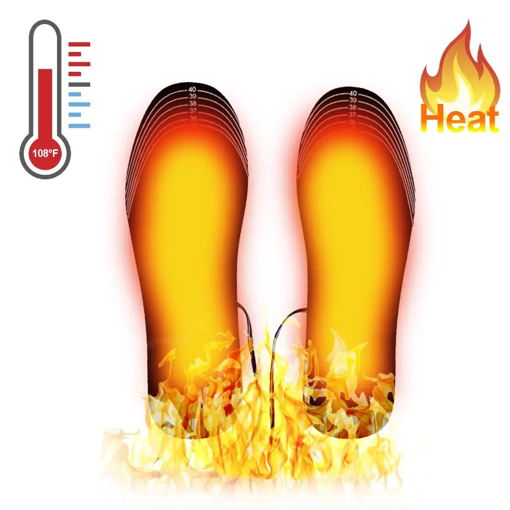 

1 Pair Heated Insole Unisex Winter Warmer Foot Foot USB Charging Electric Heating Insole For Shoes Heating Insole Boots Cuttable
