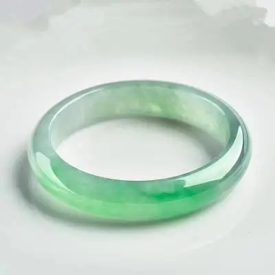 

Zheru Jewelry Natural Burmese Jade Light 54-64mm Bracelet Elegant Princess Jewelry Best Gift for Mother and Girlfriend