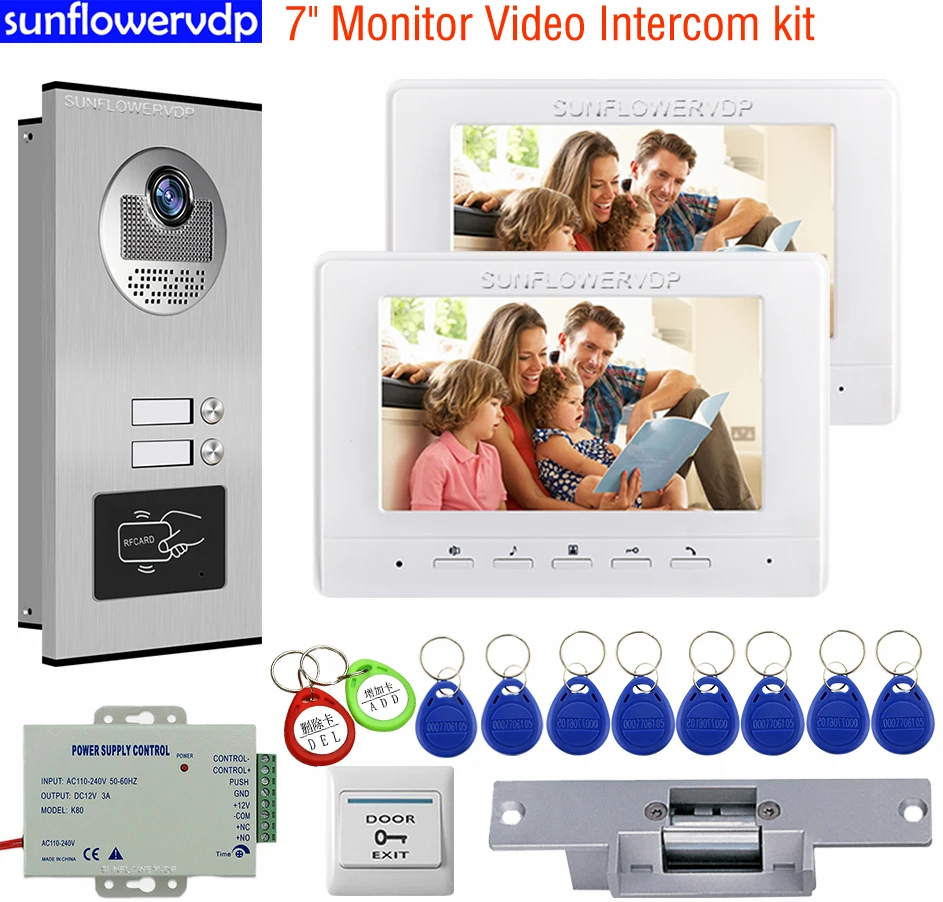 7 дюймов Цвета: черный и белый для выбора видео домофон детей от 2 до 6 лет квартиры