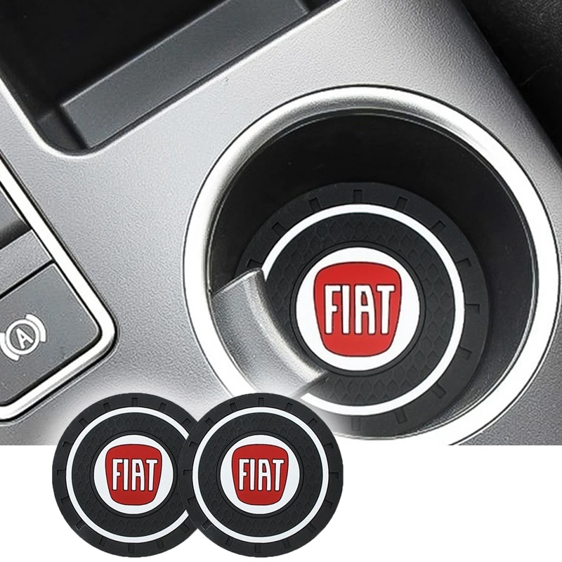

Auto Anti-slip Water Cup Holder Slot Mat Pad Car Styling Coaster Accessories For Fiat Panda Bravo Punto Linea Croma 500 595