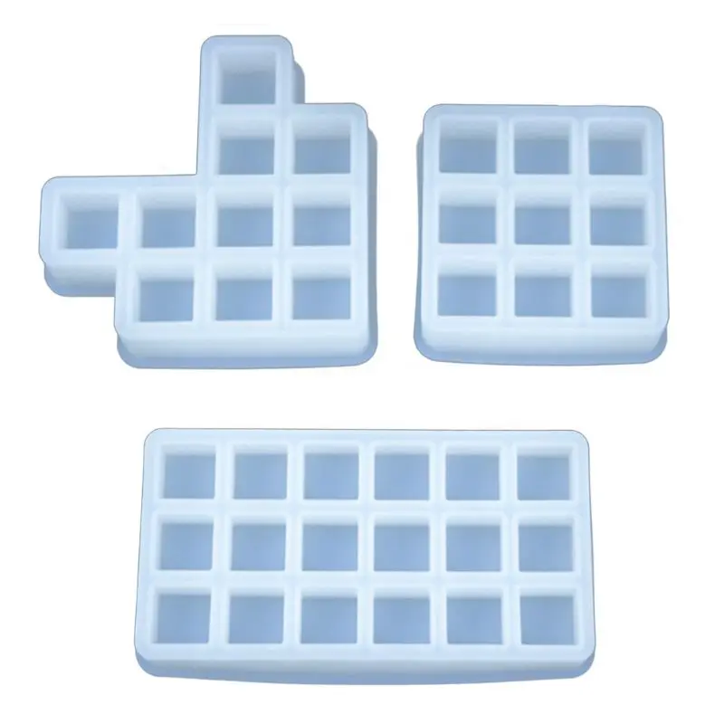 

Crystal Epoxy Resin Mold Square Checkered Lipstick Storage Box Casting Mould Handmade DIY Crafts Ornaments Making Tool