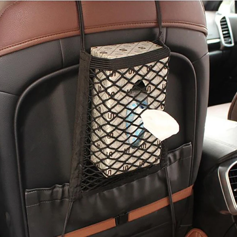 

New Car Organizer Seat Back Storage Elastic Car Mesh Net Bag Bag Luggage Holder Pocket For Auto Cars 30*25CM
