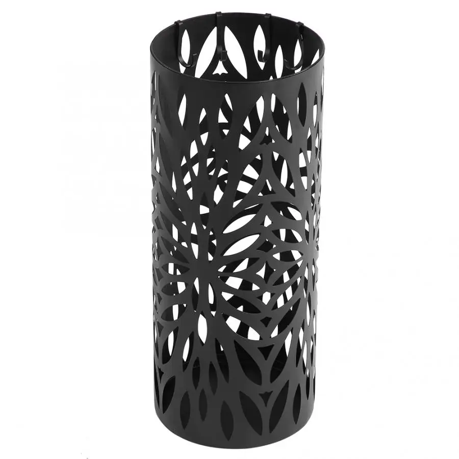 Черный железный Зонт кронштейн стойка подставка держатель с поддоном и крючками