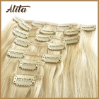 Натуральные Прямые накладные волосы на клипсе, 100% натуральные неповрежденные волосы, однотонные накладные пряди на всю голову