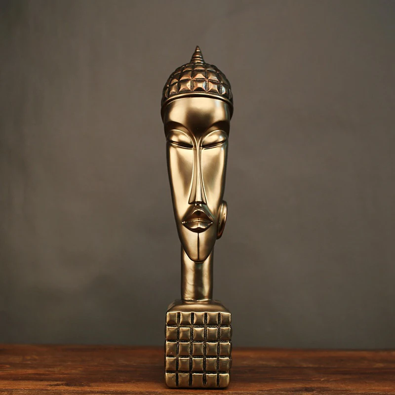 Винтаж в африканском стиле мужские и женские статуи украшения Изделия из смолы