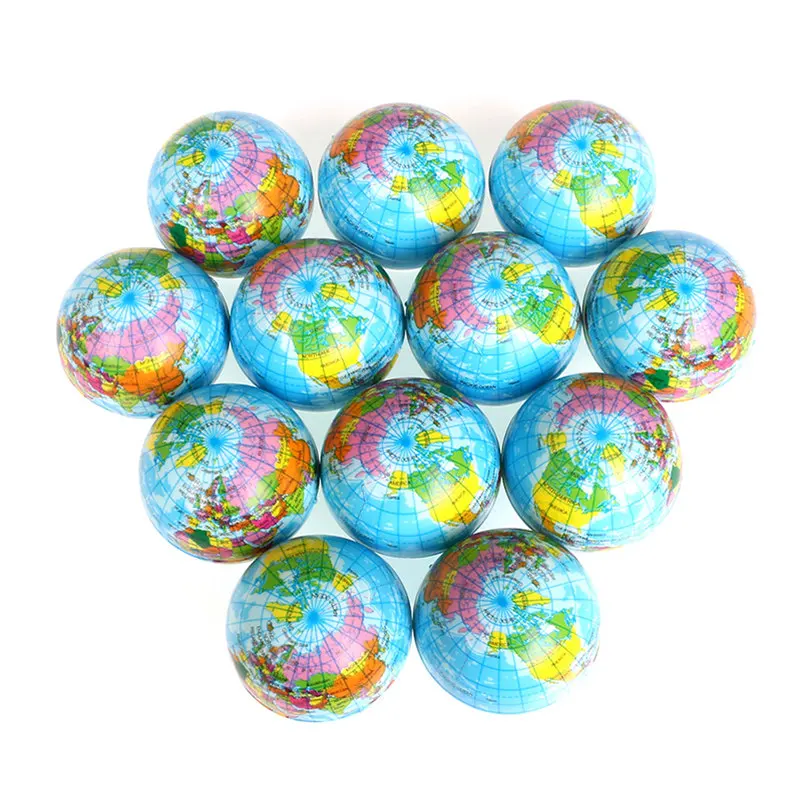 6 шт. 3 см мячи для снятия стресса Earth Planet World Map антистрессовые шары из мягкой
