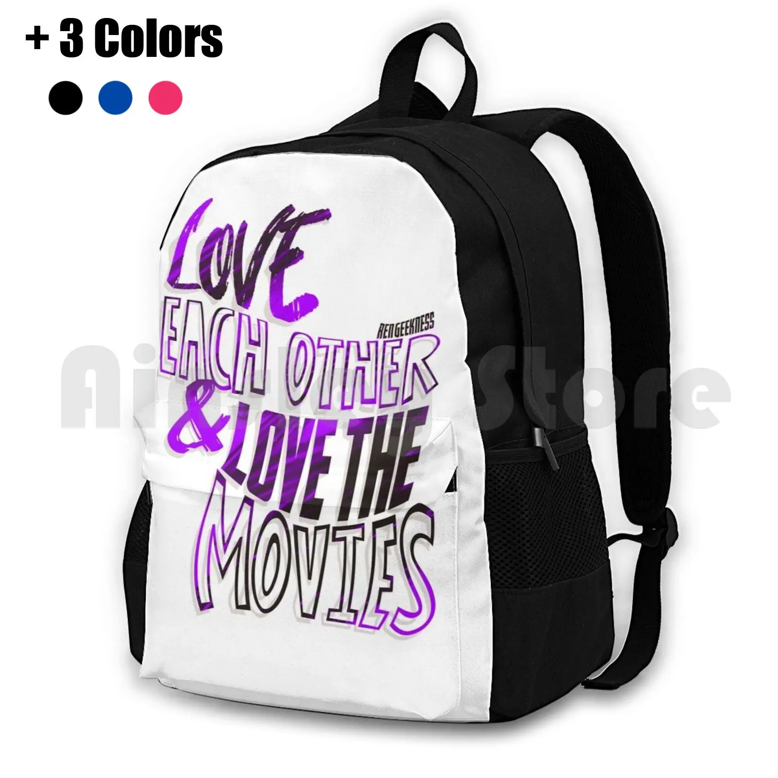 

Love The Movies ( P ) Outdoor Hiking Backpack Waterproof Camping Travel Movies Cinema Film Ren Geekness Movie Movie Art Movie