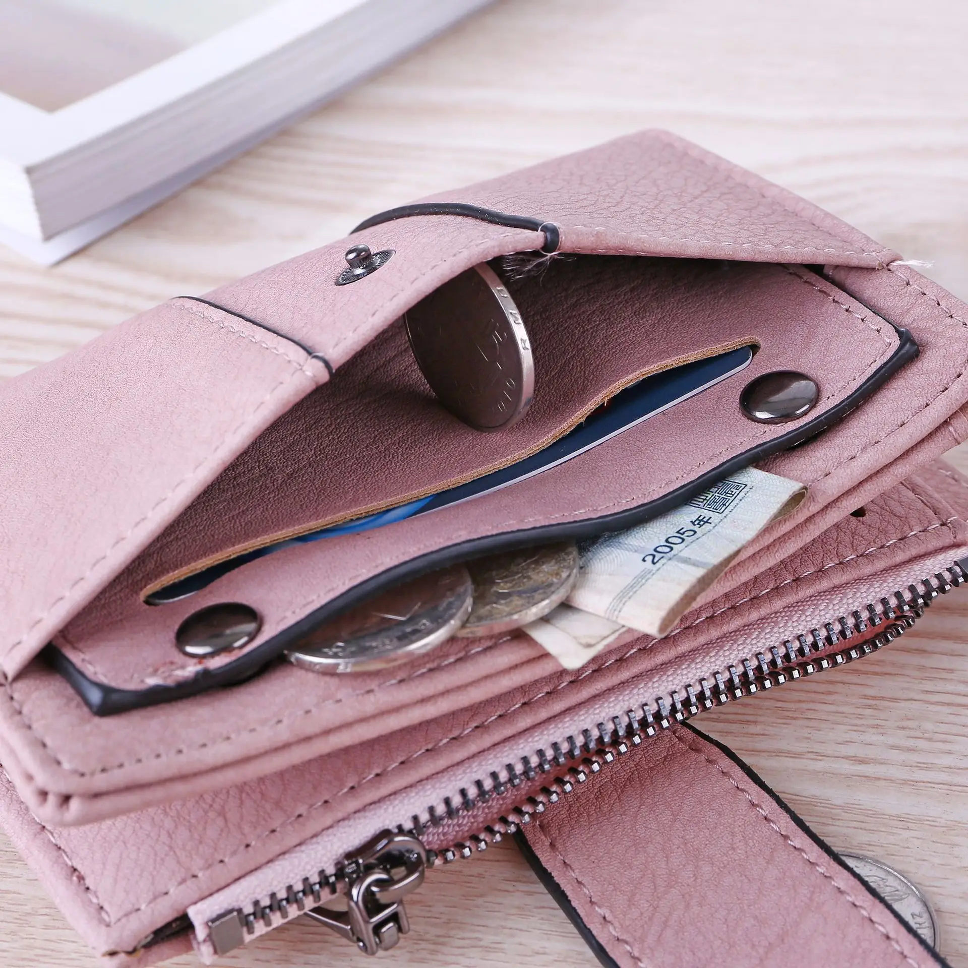 

Women Wallet Leather Zip Coin Purse Clutch Handbag Small Mini Card Holder Short Purse Coin ID Credit Card PU Handbag