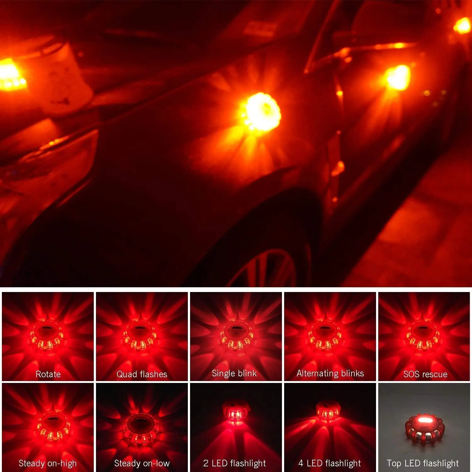 Magnetic Emergency Roadside Safety Light IP44 LED Road Flare Flashlight Warning Night Lights Beacon Lamps | Автомобили и