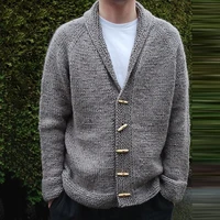 grey cardigans men cotton sweater long sleeve mens v neck sweaters loose solid button tops fit knitting casual style clothing