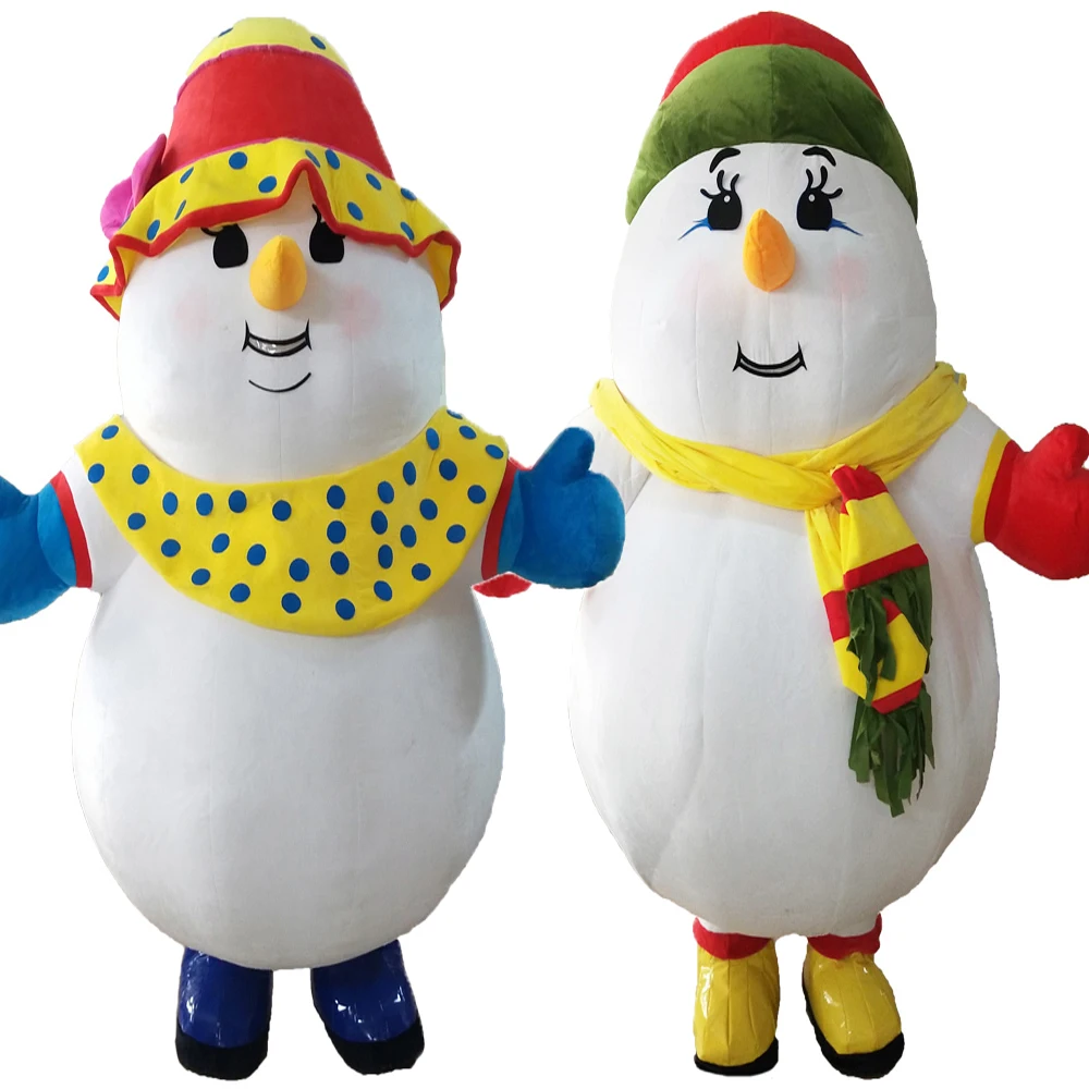 

2M Inflatable Christmas Snowman Mascot Costumes Suits for 1.6M to 1.8M Adult Santa Party Cosplay Game Dress Girls Costume 2020