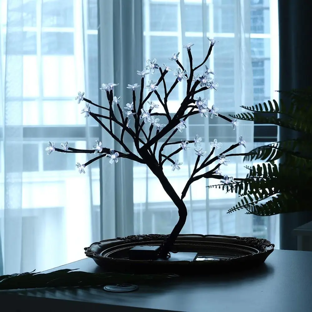 Светодиодный светильник в виде цветущего дерева Настольный бонсай 20 дюймов