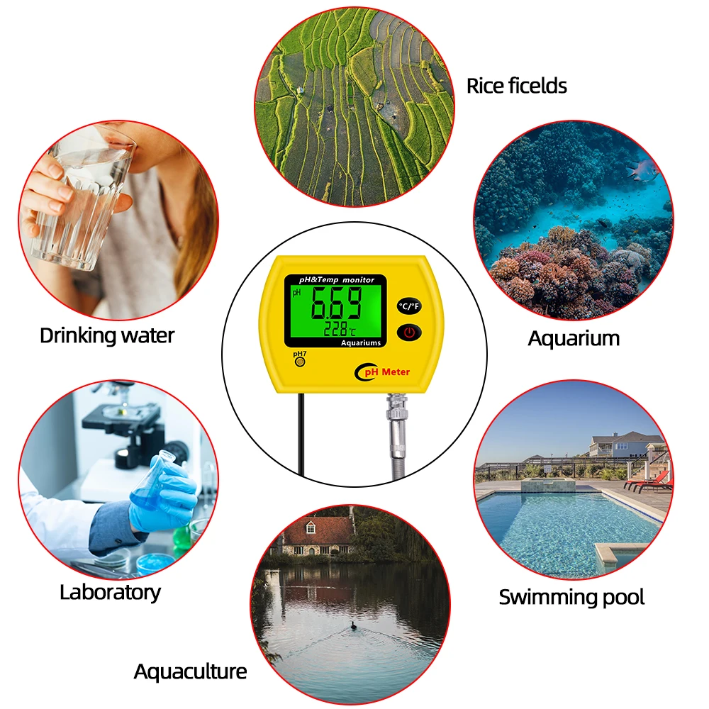 PH-991Online PH&ampTemp Monitor Digital PH Meter Electrode Analyzer Acidimeter Aquarium Hydroponics Drinking Water Quality | Инструменты