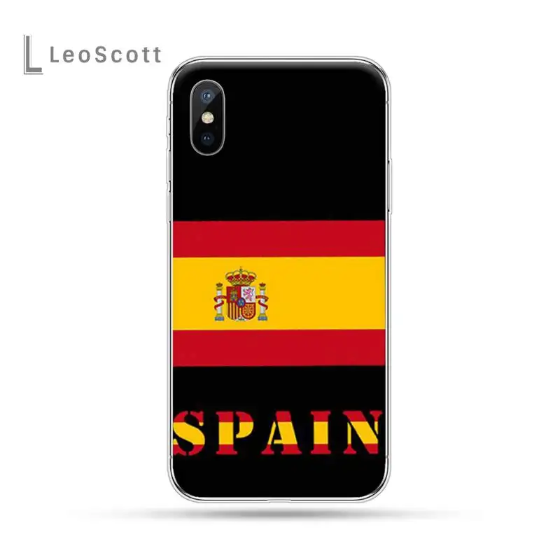 

pain Spanish flag pattern luxury Phone Case shell For iphone 12 5 5s 5c se 6 6s 7 8 plus x xs xr 11 pro max Anti-fall cover