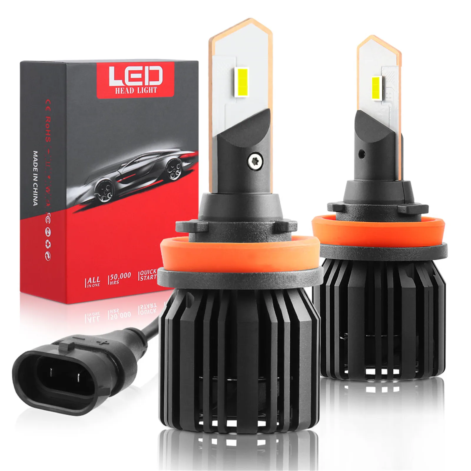 

2Pcs H8/H9/H11 9005/HB3/H10 LED Bulbs H1 9006/HB4 H4/9003/HB2 Car Headlights S9 LED Fog Lamp 6000K Car Light Universal