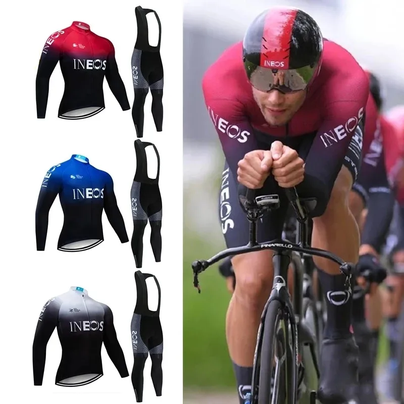 Новинка 2021, осенний комплект велосипедной одежды INEOS команды с длинным рукавом, Мужская одежда для велоспорта, новая велосипедная одежда дл...