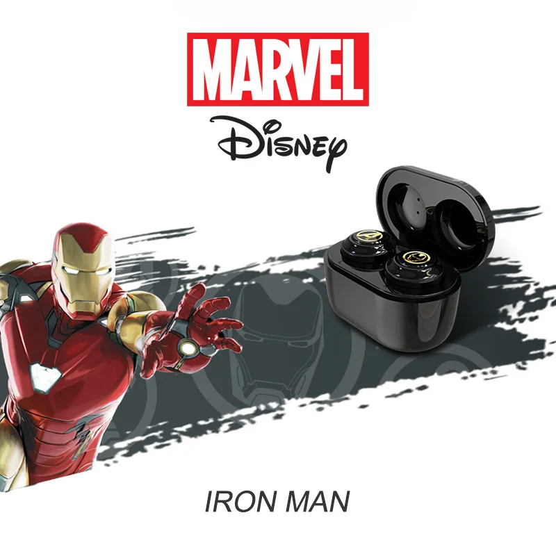 Беспроводные bluetooth наушники Marvel TWS с Железным человеком сертифицированные