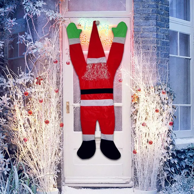 

108CM Santa Claus Christmas Hanging Ornament Outdoor Decoration Xmax Clothes Window Hanging Santa Claus Holiday Gifts Decor